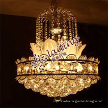 Guzhen E12/E14 elegant small golden led crystal chandelier pendant light for home living room